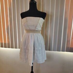 White Mini Strapless Dress